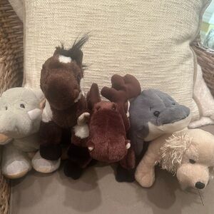 5 !! Webkinz Retired LIKE NEW Critters !! 🦮🐬🐘🐴 🫎